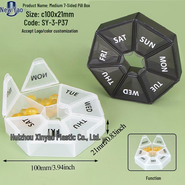 Seven-Day Pill Organizer: Morning, Noon, Night Portable Capsule Case with Large Capacity