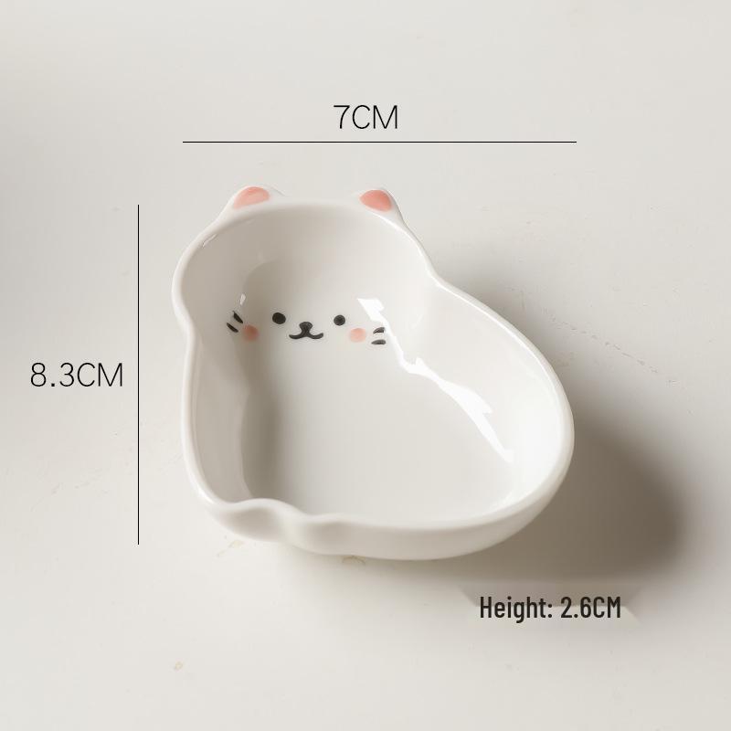 Sauce Ceramic Embossed Cartoon Snack Dish For Dipping
