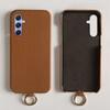 For Samsung Galaxy A34 5G Case with Lanyard Genuine Cow Leather PC Phone Back Cover