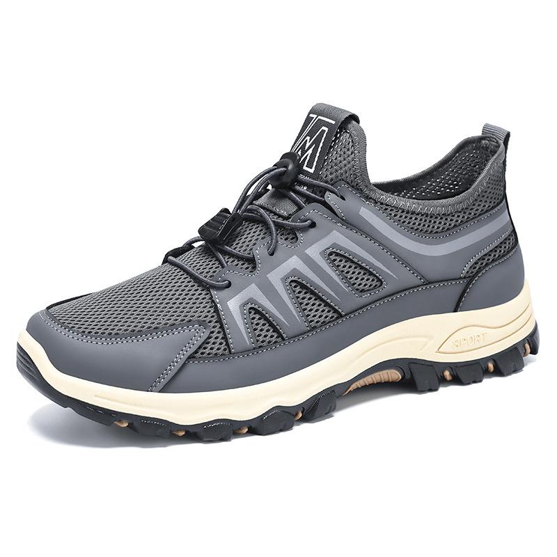Men's Shoes, Sports Shoes, Summer New Breathable Running Shoes, Soft Soled Comfortable Thick Soled Shoes, Outdoor Wear-resistant Hiking Shoes