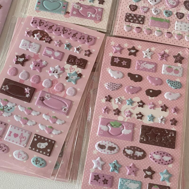 1Piece Cute Bubble Wings Y2K Sticker For Phone Camera Luggage Journal Sticker Kawaii Decoration Sticker Gift