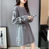 Dress for Woman Autumn Winter Cotton Plus Size Loose Casual Holiday Knitted Jumper Knee-length Long-sleeved Dresses