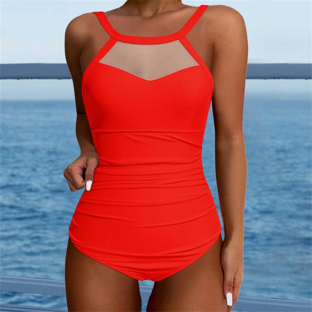 Women's One-piece Fashion Bikini Solid Colour Sexy With Bra Pads No Steel Bra Swimsuit