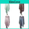 Ethnic Style Knit Scarf With Tassels For Women Warm Sunshade Dustproof Allseason