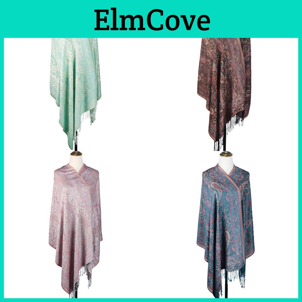 Ethnic Style Knit Scarf With Tassels For Women Warm Sunshade Dustproof Allseason