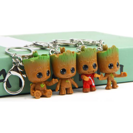 Guardians of Galaxy Tree Man Groot Figure Pendant Key Ring Bag Holder Keychain