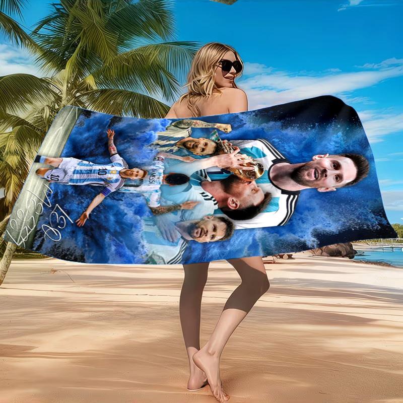 World Cup Celebration Messi Beach Towel, Quick-drying, Easy To Care For, Suitable for Both Fitness and Beach Vacations,Sports Essential