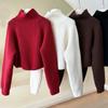 Pullovers for Women Turn-down Collar Zipper Casual Sweater Autumn Winter New Fashion Thermal Female Long Sleeve Jumpers