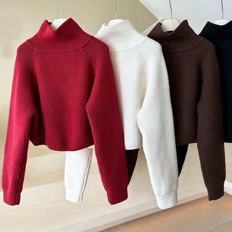 Pullovers for Women Turn-down Collar Zipper Casual Sweater Autumn Winter New Fashion Thermal Female Long Sleeve Jumpers