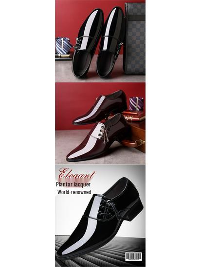 Dragonfly Men's Genuine Leather Pointed Toe Formal Shoes - Soft Sole, Korean Style, Plus Size Available