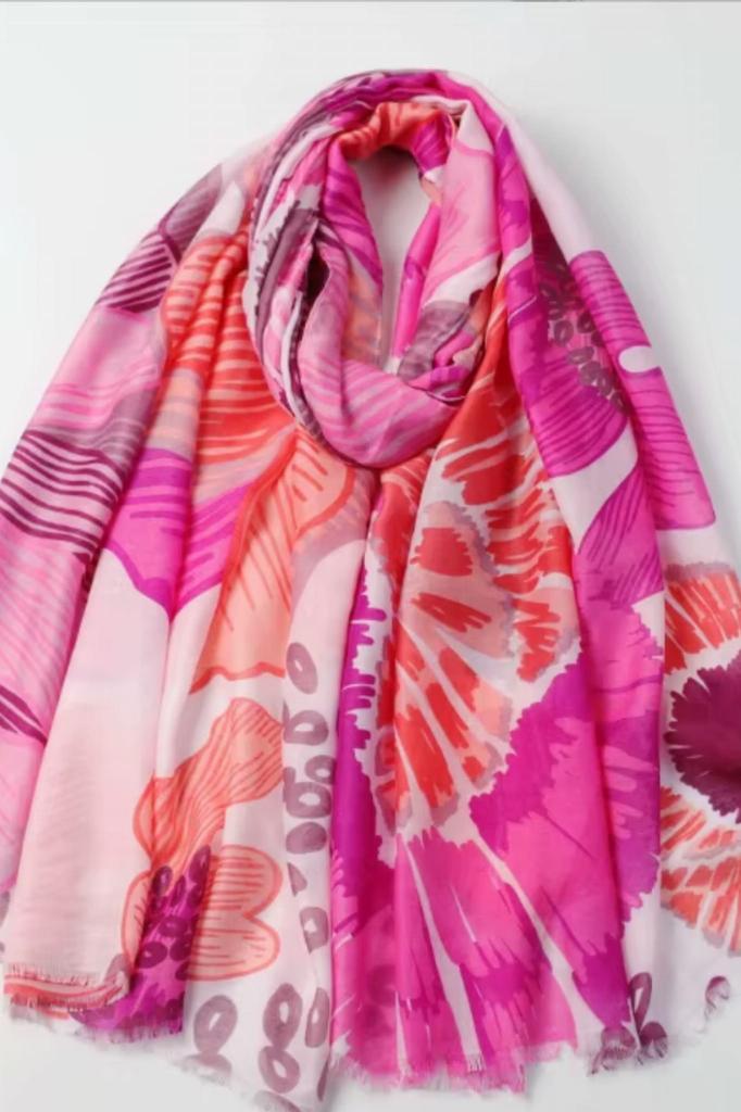 Colorful Scarf with Abstract Pattern 180x90