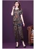 2025 Summer Plus Size Loose Print Short Sleeve T-shirt & Slimming Long Pants Set for Middle-Aged and Elderly Moms
