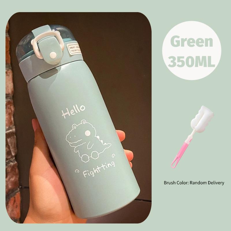 350ml Kids Thermo Bottle Cute Children's Thermal Water Bottle Stainless Steel Straw Thermos Mug Cartoon Leak-Proof Vacuum Flask