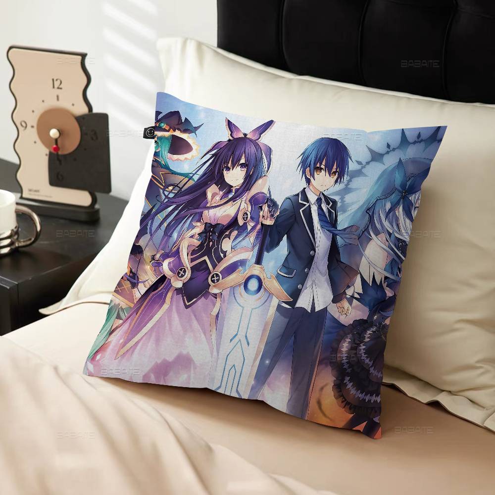 Date A Live Cartoon Cushion Cover Inches Farmhouse Decor Home Throw Pillow Covers For Couch Decorations