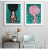 Abstrakte Mädchen Haar Blume Vogel Wand Kunst Leinwand Malerei Nordic Poster Und Drucke Vintage Wand Bilder Für Wohnzimmer Dekor kein Rahmen
