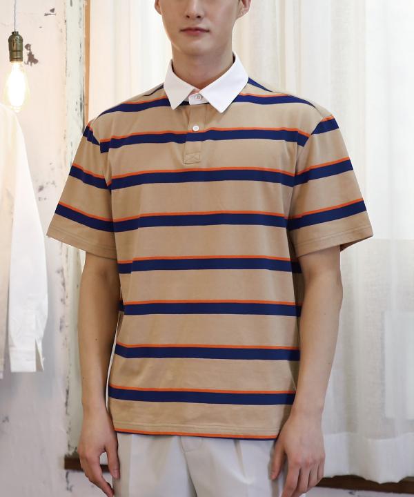 Beige Striped Rugby Shirt Beige/S