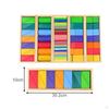 Rainbow Wooden Building Blocks Bright Luminous Hues Stacking Educational Geometric Shape