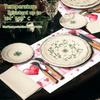 1set/1pc/4pcs/6pcs Valentine'S Day Heart-Shaped Printed Placemats | Polyester, Heat-Insulating, Suitable for Home Decoration, Festival Dining