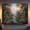 2D Flat Surface, 1 Piece. "Peaceful Forest Nature Theme Background Fabric, Suitable for Photography or Event Decoration"