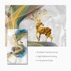 Nordic Geometric Wall Art Canvas Painting Abstract Golden Deer Birds Posters and Prints Wall Pictures for Living Room Home Decor