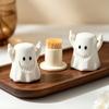 Middle Finger Ghost Toothpick Box, Halloween Ghost Toothpick Holder Dispenser, Dental Floss Swabs Toothpick Container for Kitchen Countertop