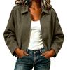 Women's Jacket with Notched Collar Zip Button Closure for Spring and Fall