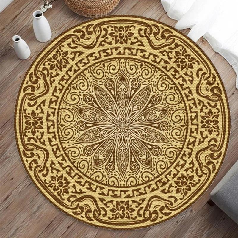 Dekorace obývacího pokoje v marockém stylu Kulatý koberec Bohémský koberec Velkoplošné koberce do ložnice Domácí Houpací křeslo Podložka na podlahu