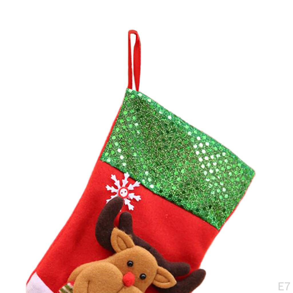 Embroidered Sequin Christmas Stocking Decorative Pendant Ornament