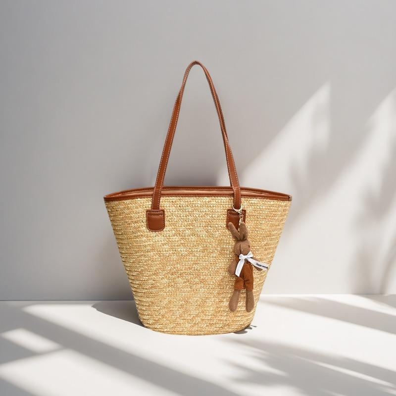 Strohtasche Damen Sommerwind neu Strand Meerseite Outdoor Urlaub Großraum Schultertasche