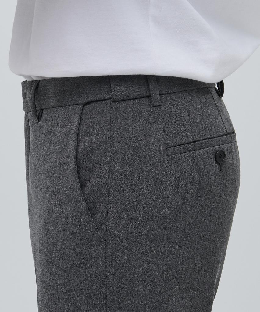 MUSINSA STANDARD Lightweight Skinny Hidden Elastic Waist Crop Slacks [Medium Gray]