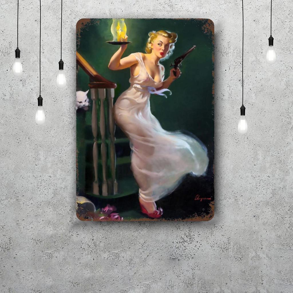 Gil Elvgren Retro Vintage Tin Sign Poster Decorative Plaque Metal