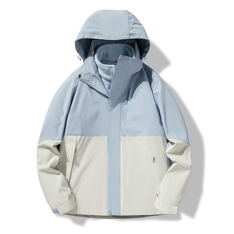 Autumn and Winter Fleece Thick Jacket Men's and Women's Outdoor Windproof Warm Fleece Liner Removable Three-in-one Two-piece Set