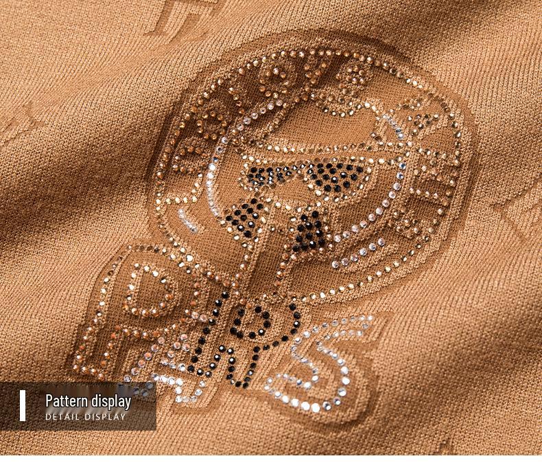 Men's Casual Light Jacquard Knitted Pullover Sweater - Long Sleeve, Round Neck (Autumn/Spring)