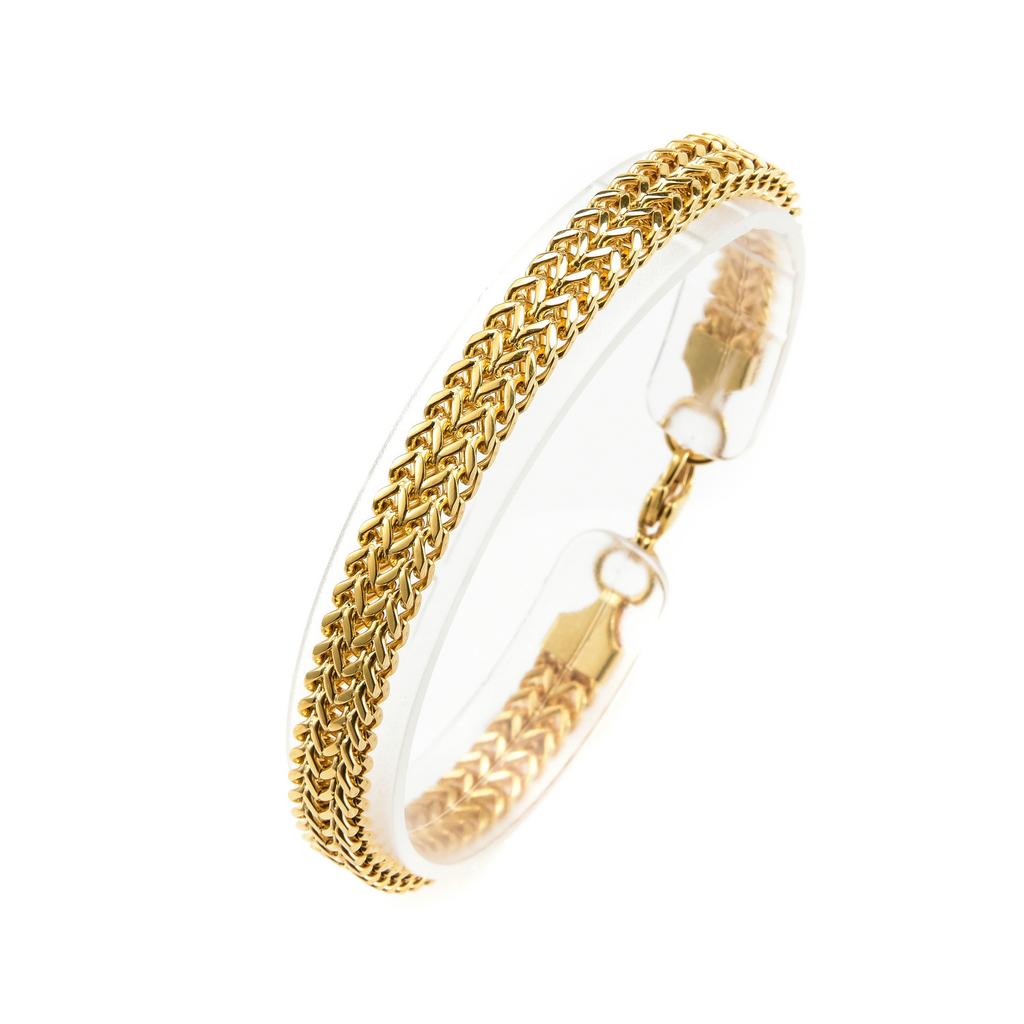 Men's Square Fish Scale Titanium Steel Bracelet, Simple Atmosphere Gold, Silver and Black Three-color Electroplated Bracelet