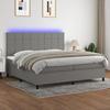 VidaXL Slat Bed Base with Mattress and LEDs, Upholstered Bed with Headboard, Double Bed, Adult Bedroom Bed, 3134902