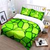 Green Abstract Geometric Pattern Bedding Duvet Cover Set Duvet Cover Pillowcases  (1*Duvet Cover 2*Pillowcases, without duvet insert)