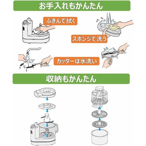 Panasonic food processor chop mix mix grate coarse grate knead slice julienne MK-K81-W white