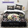 Name Individuelles Jack & Sally Muster Bettwäscheset Bettbezug Kissenbezug Heimdeko Geschenk (1 Bettbezug + 2 Kissenbezüge, ohne Füllung)