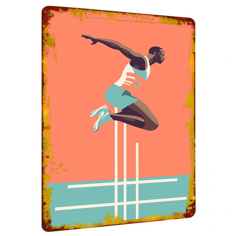 

Modern Minimalist Sports Figure Silhouette Metal Wall Art Decor for Living Room Bedroom 20x30cm（7.8x11.8inch）