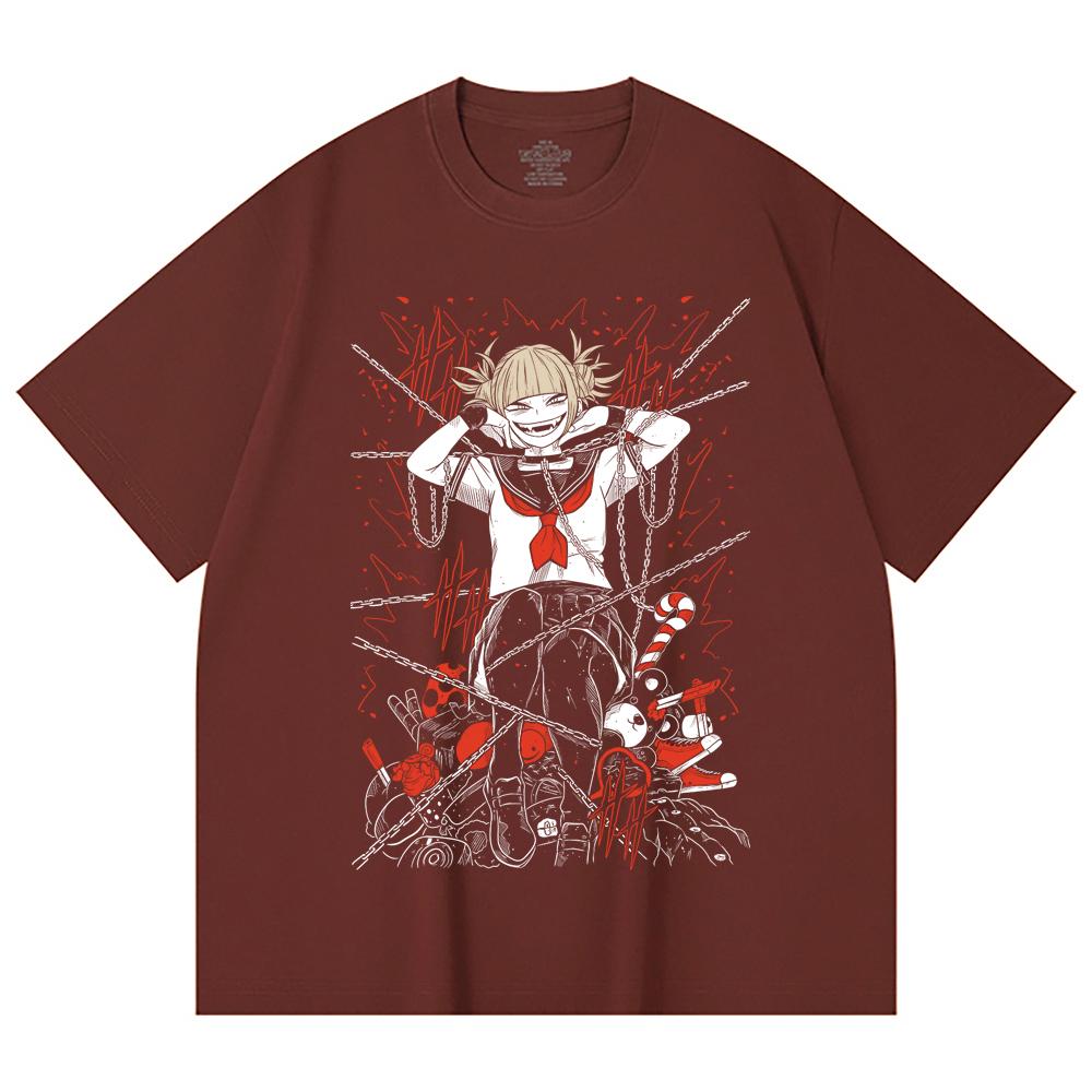 230 Gsm 100% Cotton My Hero Academia V8 Toga Print Unisex Heavy Cotton T Shirt