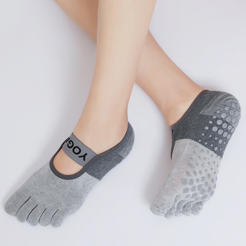 Five Toes Women Ponožky na jogu Silikón Protišmyková bandáž Balet Pilates Ponožky Bez chrbta Priedušné Bavlna Ponožky na halové tanečné športy