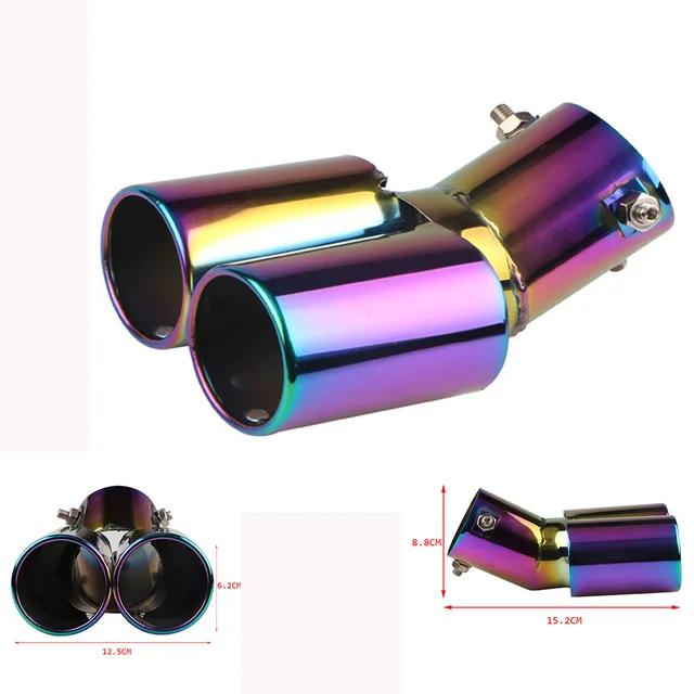 Uniwersalna końcówka tłumika wydechu samochodowego okrągła rura ze stali nierdzewnej chromowana końcówka tłumika wydechu srebrne akcesoria samochodowe tłumik