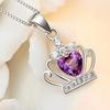Queen's Arrival Crown Pendant Crystal Necklace - Silver Korean Fashion Jewelry