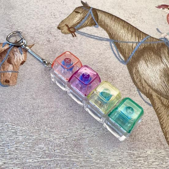 Yousheng Jucărie Fidget Tastatură cu 4 Taste cu Lumină Eliberare Stres Capac Transparent Tastatură Clicker deget Breloc Buton Decompresie Jucărie Senzorială