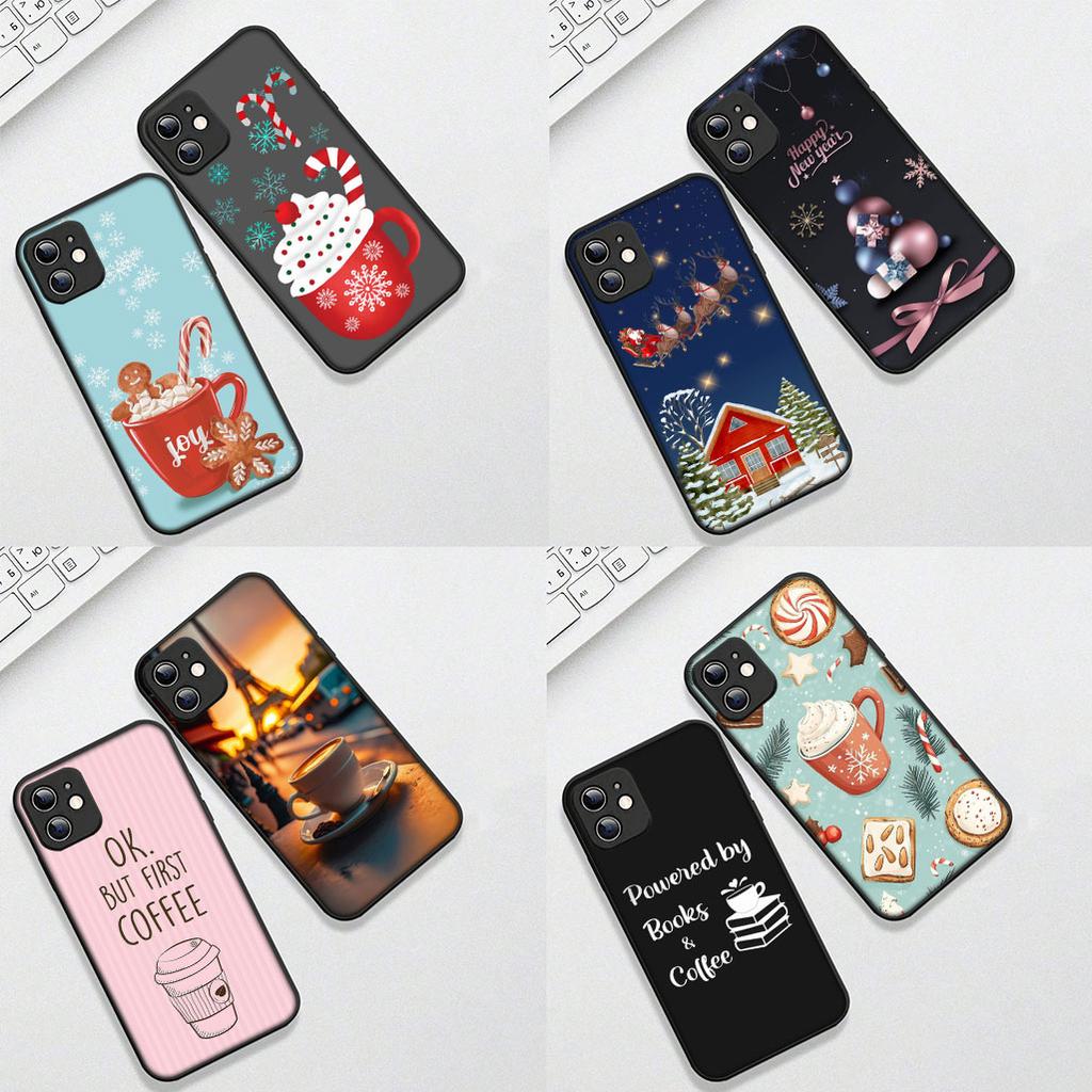 Cover for OPPO A80 A18 A16 A40 A17 A15 A38 A78 A79 A54 A57 A12 A60 5G 4G Casing Phone Case Christmas OK But First Coffee Book