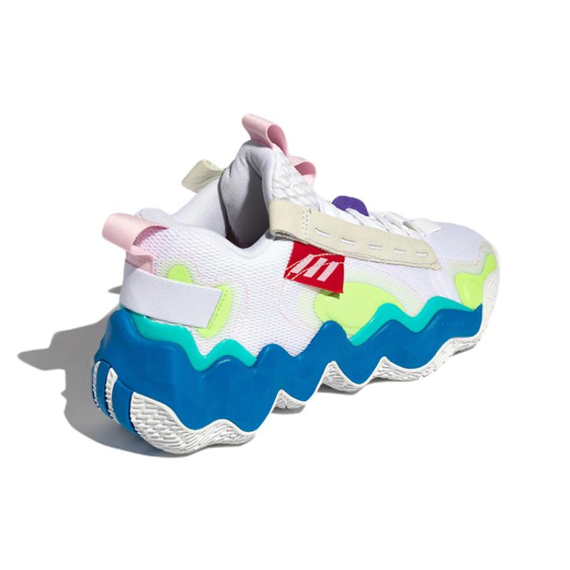 Adidas Exhibit B Wear Resistant Non Slip White Green Blue Sneakers GZ9552