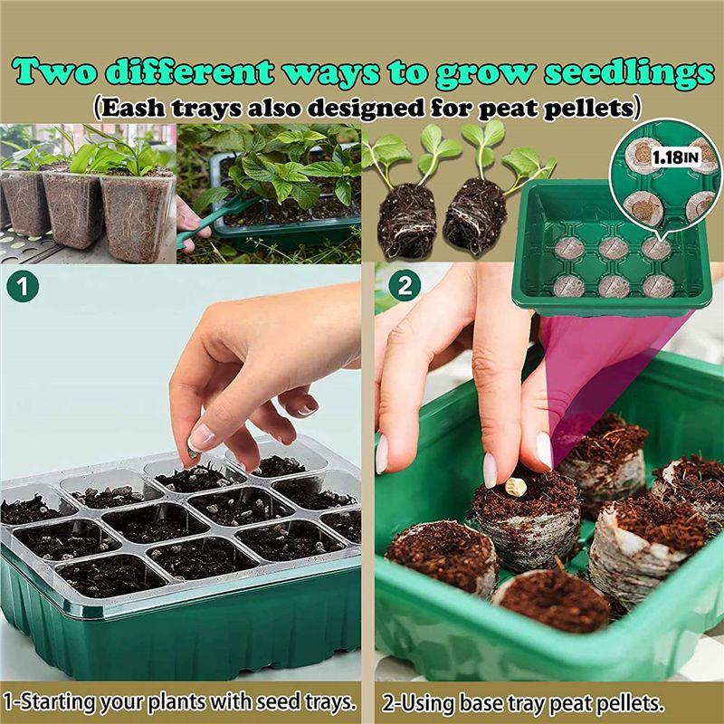 Seed Starter Tray With Grow Light,5 Pack Seed Starter Kit,Increase Germination Rate&Adjustable Humidity Seed Starter