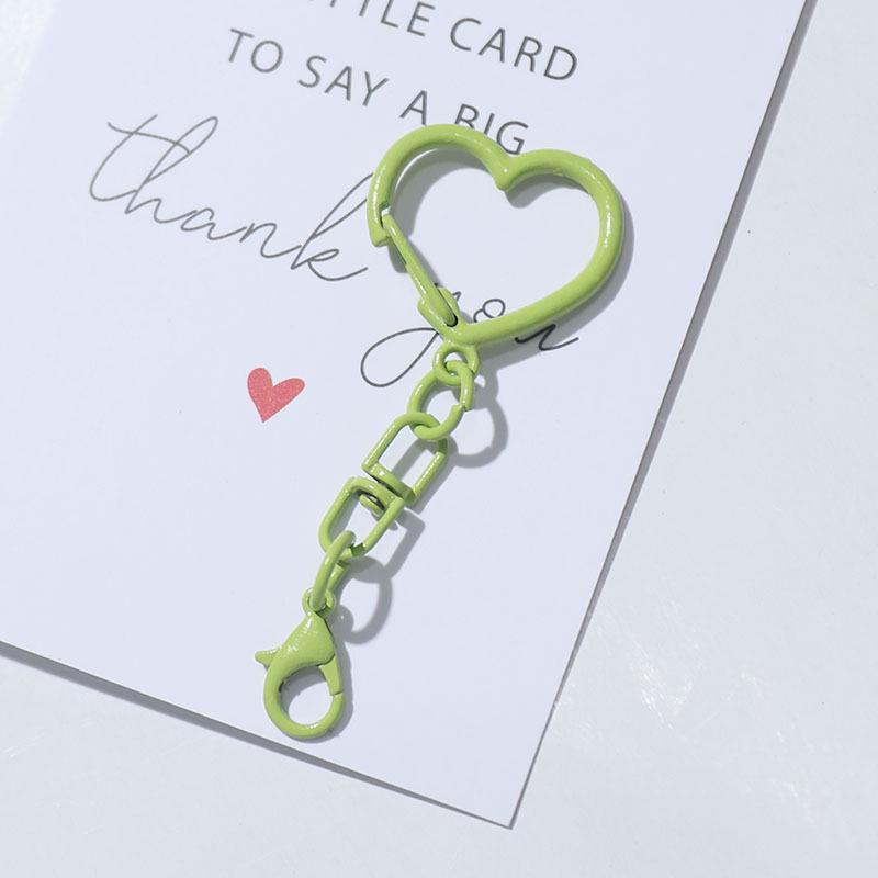 Zinc Alloy Heart & Perler Bead Ornament Keychain Accessory