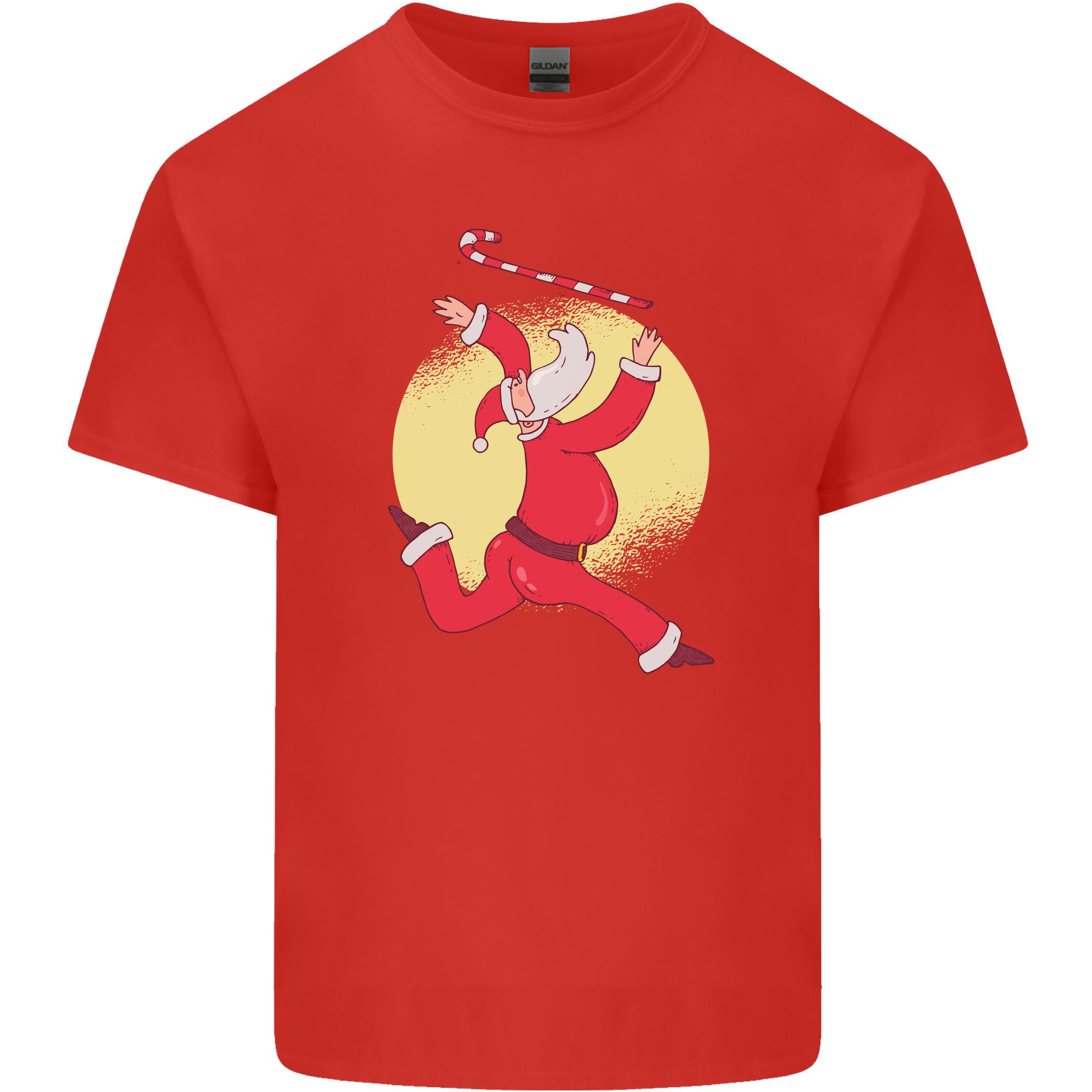 Santa Baton Twirling Christmas Gymnastics Xmas Unisexs Light Cotton TShirt S