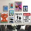 Vintage Abstract Feed Your Mind Classic Posters Print Self Care Wall Art Canvas Painting for Living Room Bedroom Home Decor